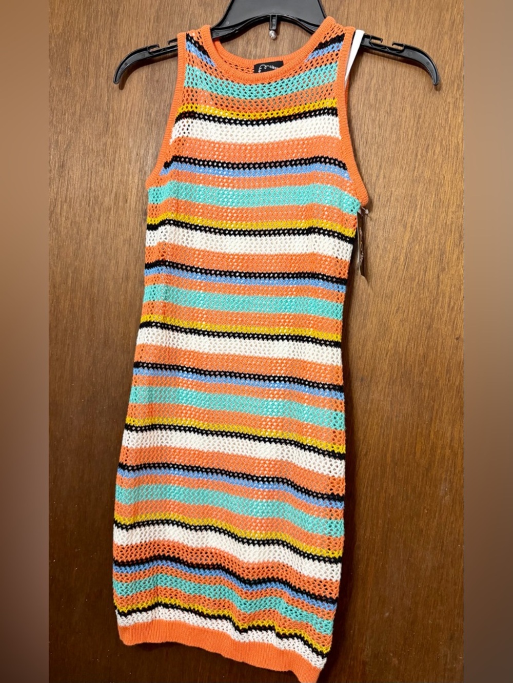 art class Orange Multicolor Striped Knit Sleeveless Dress